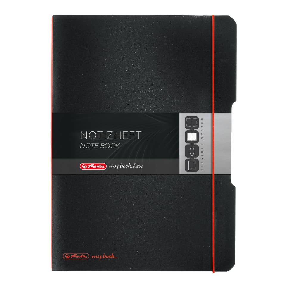 Notizheft my.book flex, A4, 80 Blatt, liniert/kariert, schwarz HERLITZ 300003356 HERLITZ 300003356 11361508 my.book Fl
