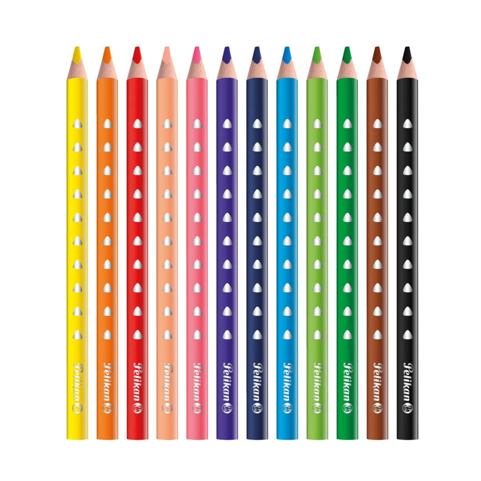 Farbstifte 12 Stück Silverino, dreieckig, dick, 5 mm, sortiert PELIKAN 100401596 PELIKAN 100401596 700627 BSD12DN dreie