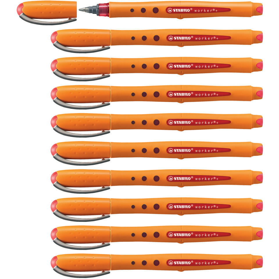 Tintenroller worker®+ medium, 0,5 mm, rot STABILO 2018/40