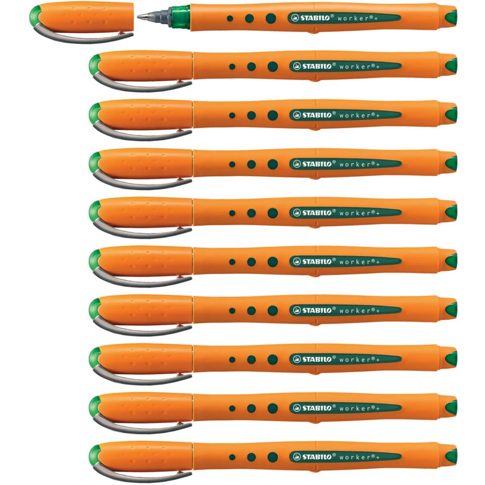 Tintenroller worker®+ medium, 0,5 mm, grün STABILO 2018/36