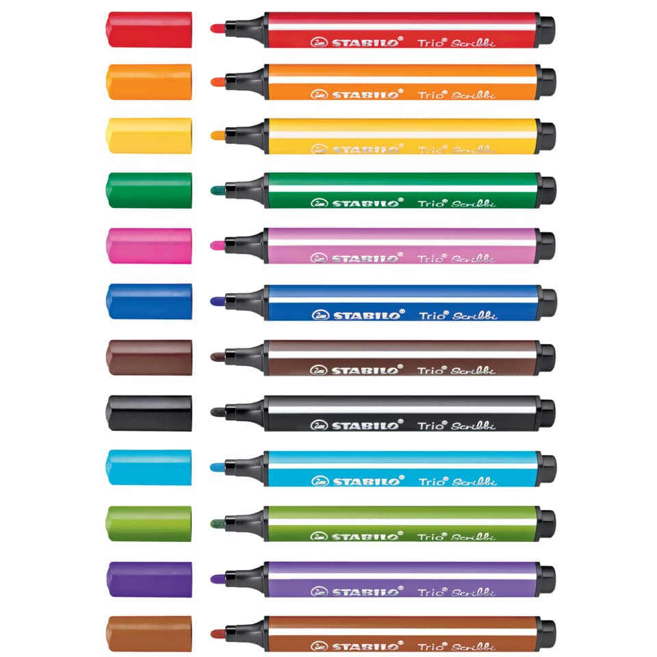 Fasermaler Trio® Scribbi, 1,5 - 2,0 mm, blau STABILO 368/932