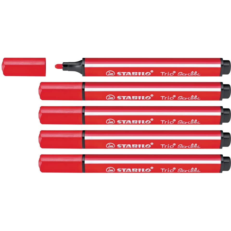 Fasermaler Trio® Scribbi, 1,5 - 2,0 mm, rot STABILO 368/948