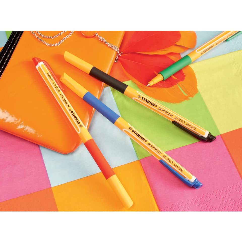 Gelschreiber pointVisco® Etui, 0,5 mm, sortiert, Etui mit 4 Stiften STABILO 1099/4 STABILO 1099/4 sortiert