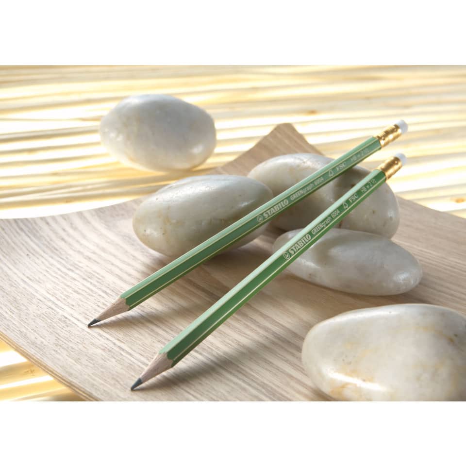 Bleistift mit Radierer GREENgraph® HB STABILO 6004/HB STABILO 6004HB m. Radierer