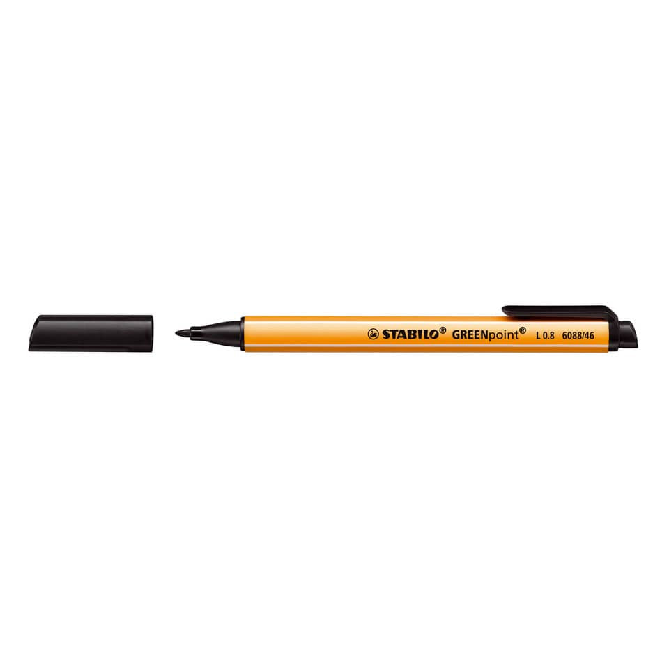 Faserschreiber GREENpoint®, 0,8 mm, schwarz STABILO 6088/46