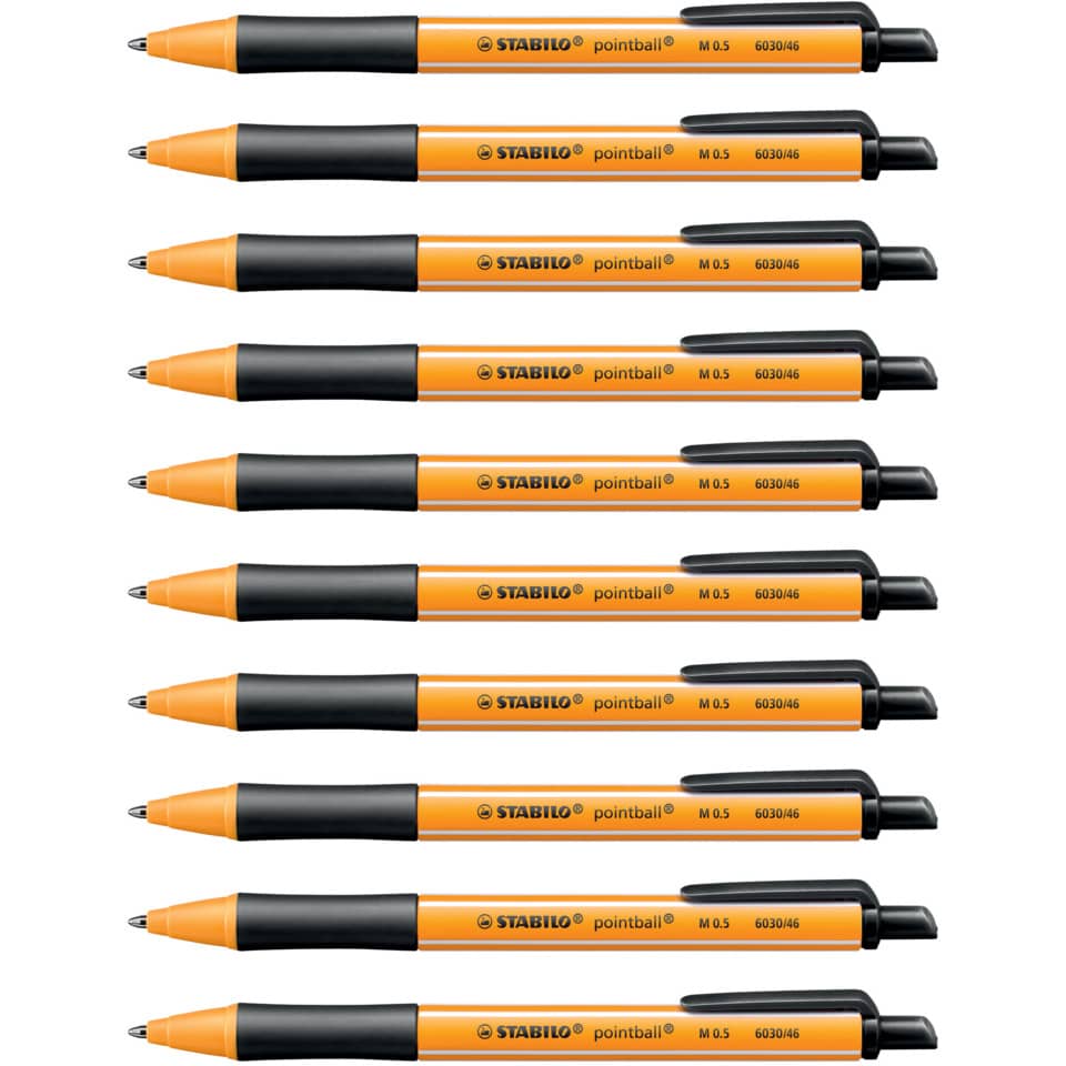 Kugelschreiber pointball®, Druckmechanik, 0,5 mm, schwarz STABILO 6030/46 STABILO 6030/46 0,5mm