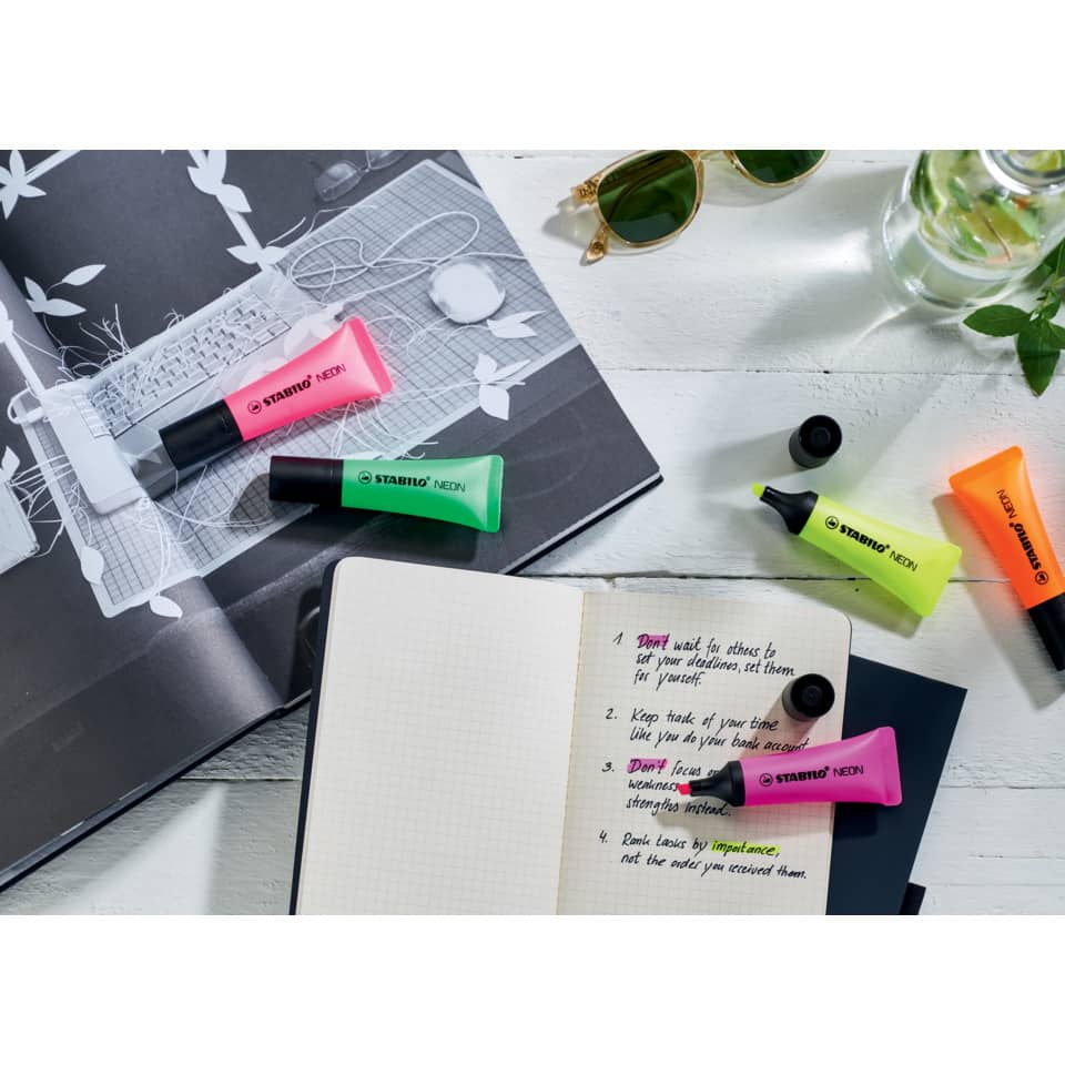 Textmarker Neon, 2-5mm, gelb STABILO 72/24