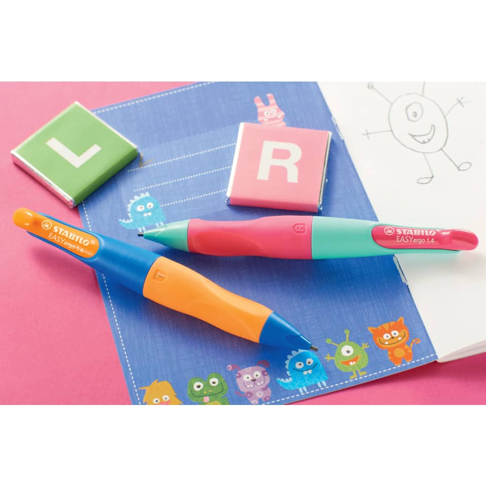 Druckbleistift EASYergo 1.4, türkis/neonpink, L STABILO B-46890-3 STABILO B-46890-3 links neon