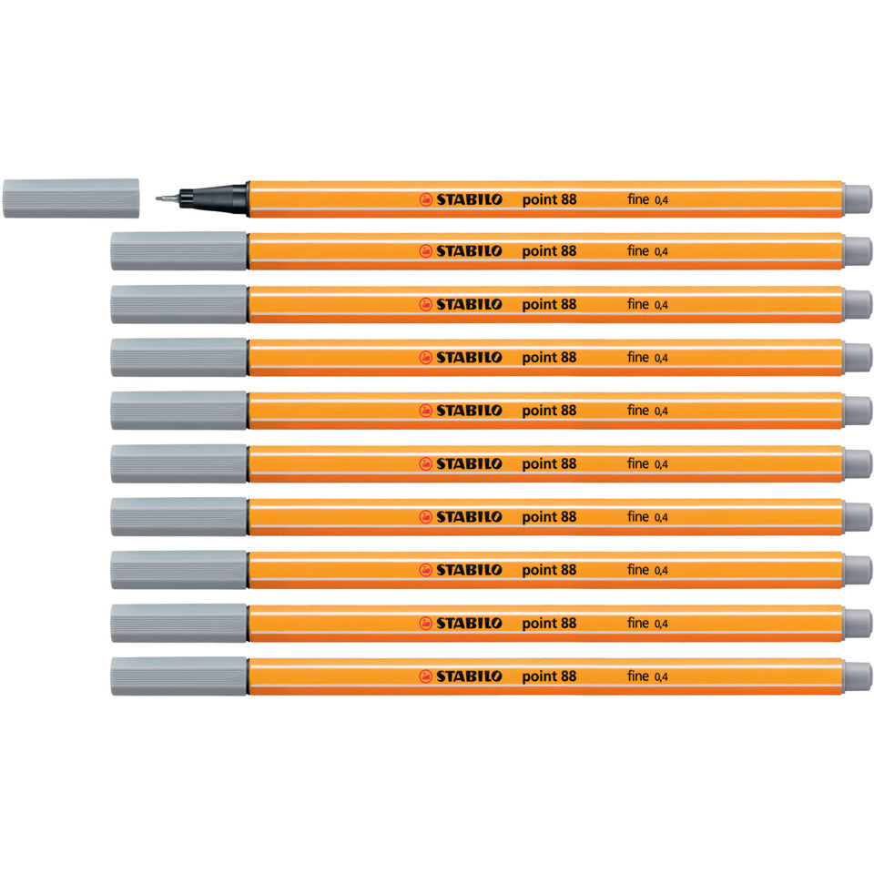Fineliner point 88®, 0,4 mm, mittelgrau STABILO 88/95