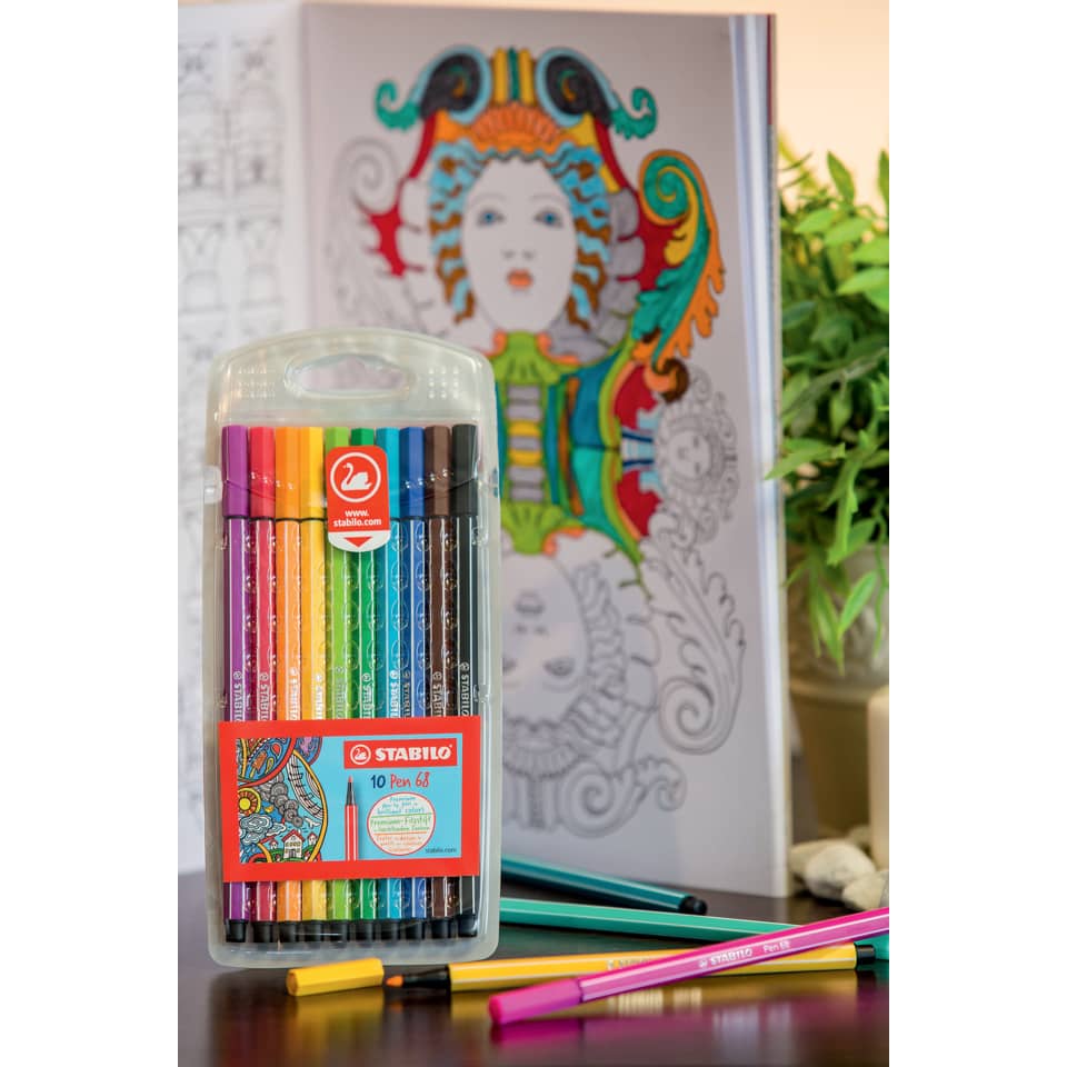 Fasermaler Pen 68 Etui, mit 10 Farben STABILO 6810-PL STABILO 6810/PL