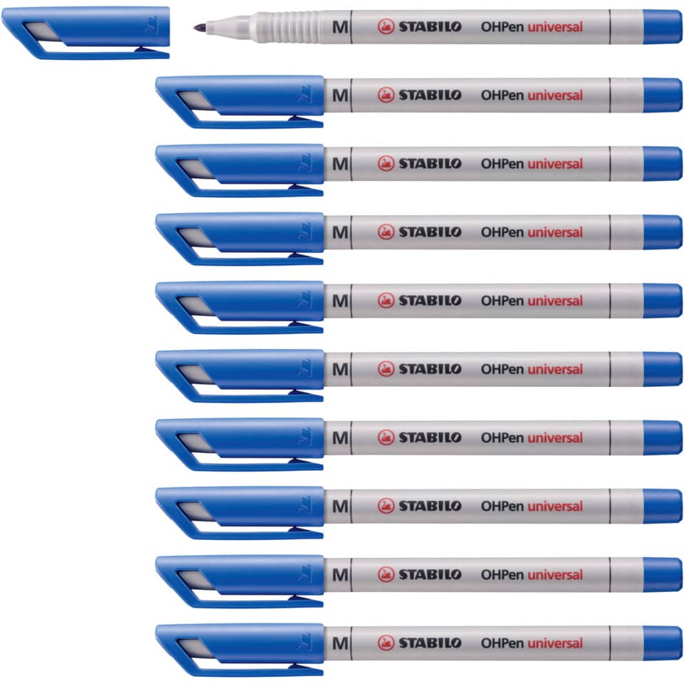 Folienstift OHPen universal, 1 mm, wasserlöslich, blau STABILO 853/41 STABILO 853/41 wasserlöslich