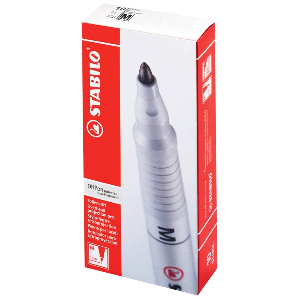 Folienstift OHPen universal, 1 mm, wasserlöslich, schwarz STABILO 853/46 STABILO 853/46 wasserlöslich