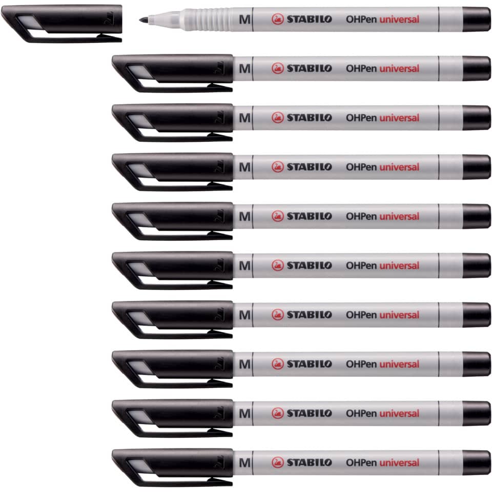 Folienstift OHPen universal, 1 mm, wasserlöslich, schwarz STABILO 853/46 STABILO 853/46 wasserlöslich