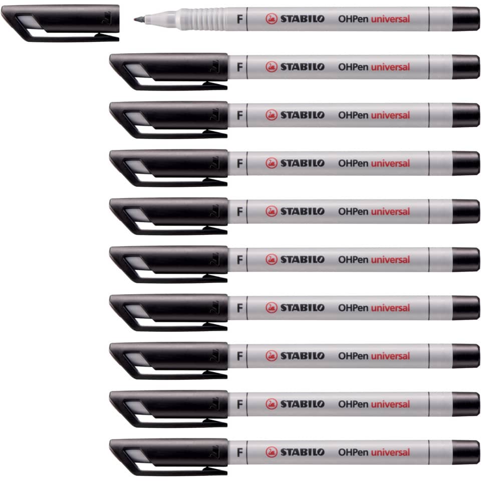 Folienstift OHPen universal, 0,7 mm, wasserlöslich, schwarz STABILO 852/46 STABILO  852/46 wasserlöslich