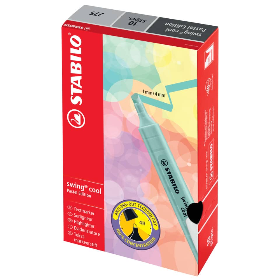 Textmarker swing® cool Pastel, 1-4mm, Schimmer von Lila STABILO 275/155-8 STABILO 275/155-8 Pastel