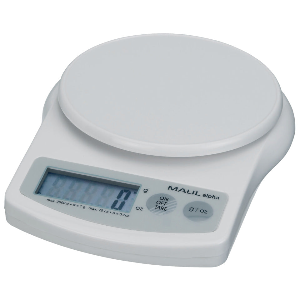 Briefwaage MAULalpha, 2kg, weiß MAUL 1642002 MAUL 16420 02  Batterie  2000g