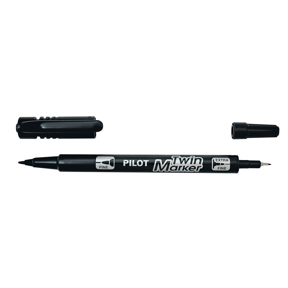 Permanent Marker Twin Marker, umweltfreundlich, 0.8/2.0mm (EF/F), schwarz PILOT SCA-TM-BG-B 4045701 PILOT BEGREEN SCA-TM-BG-B 4045701