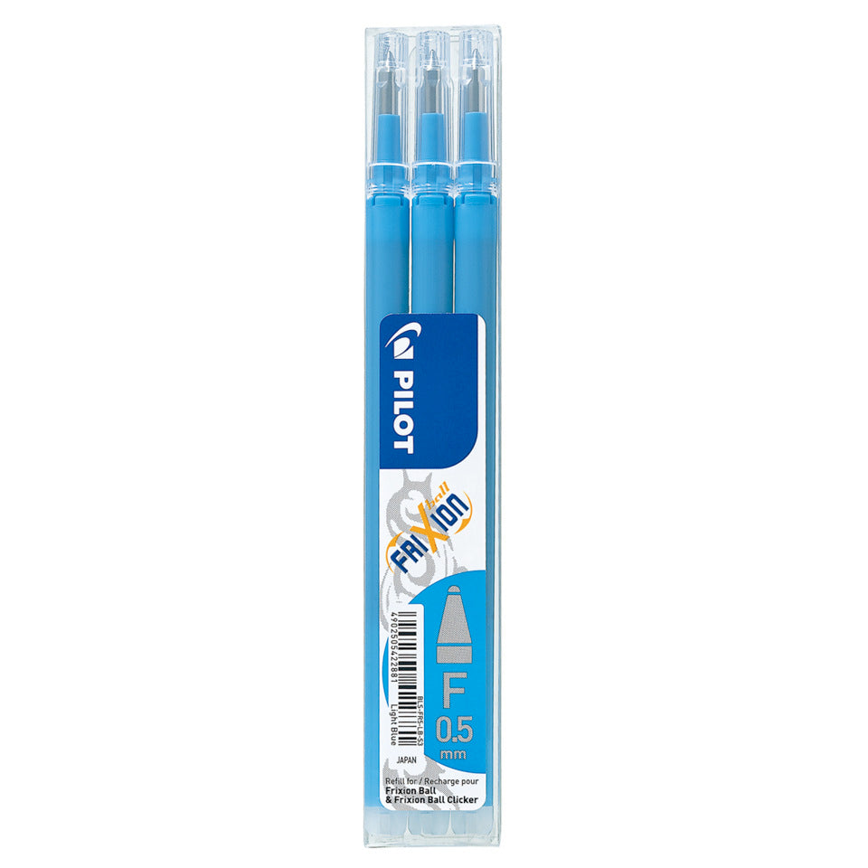 Tintenrollermine FriXion Ball/Clicker, 0,3mm, 3 Stück, hellblau PILOT BLS-FR5-S3-LB PILOT 2276010F BLS-FR5-S3-LB