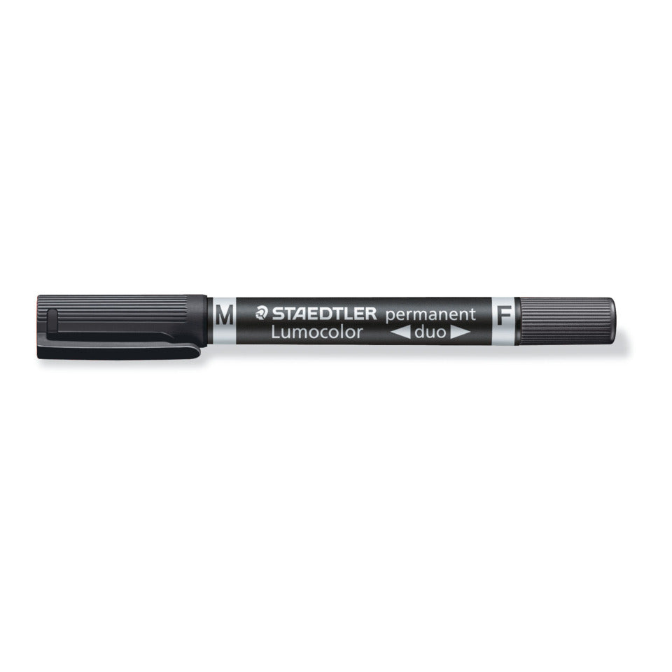 Permanentmarker Lumocolor® duo, nachfüllbar, 0.6 mm und 1.5 mm, schwarz STAEDTLER 348-9 STAEDTLER Lumocolor 348-9