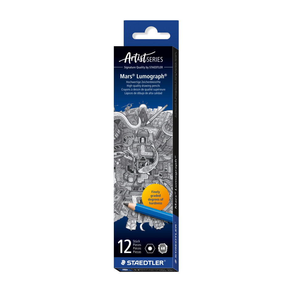 Bleistift Mars® Lumograph® 6B, blau STAEDTLER 100-6B