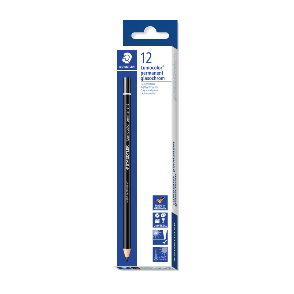 Trockenmarker Lumocolor® permanent glasochrom, schwarz STAEDTLER 108 20-9 STAEDTLER 10820-9 permanent