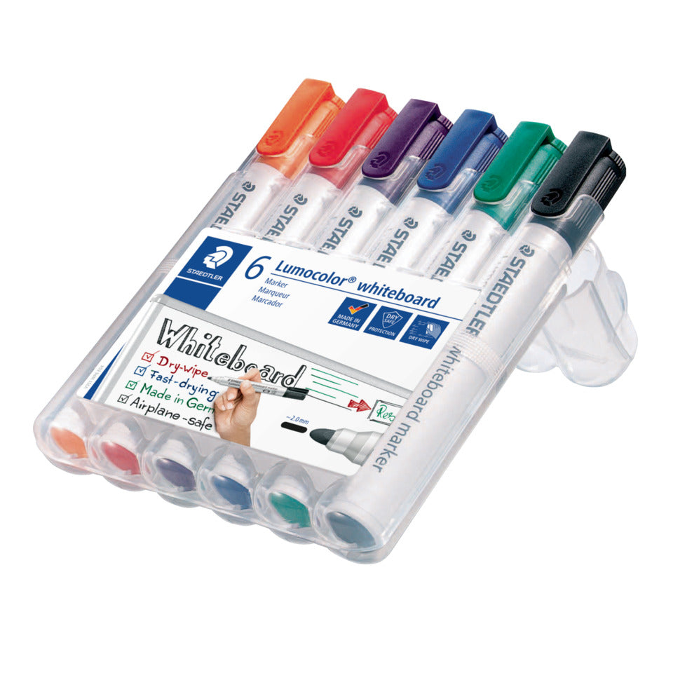 Whiteboardmarker Lumocolor®, 2mm, Rundspitze, 6 Stück, sortiert STAEDTLER 351 WP6 STAEDTLER 351WP6 Rundsp.2mm