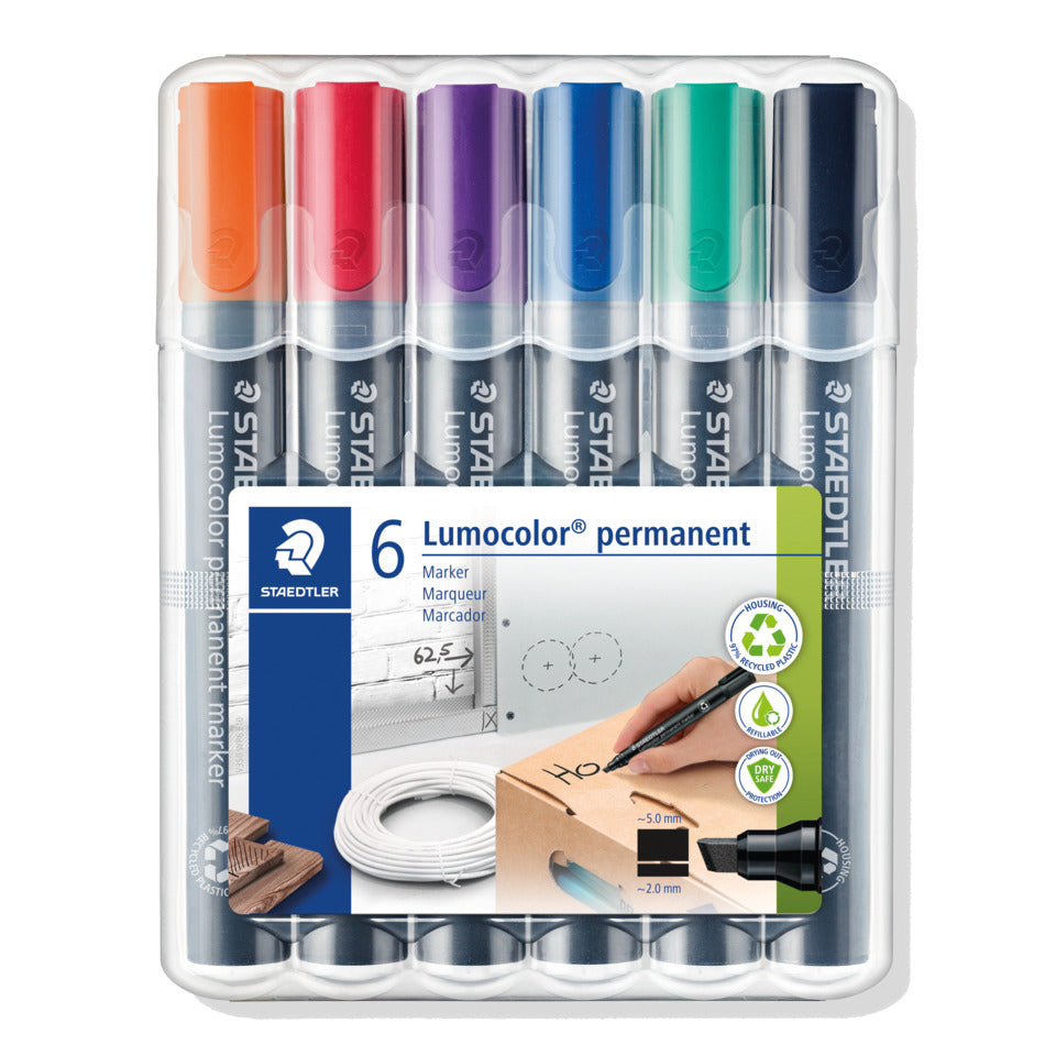 Permanentmarker Lumocolor®. Box mit 6 Farben STAEDTLER 350 WP6 STAEDTLER 350 WP6 LUMOCOLOR