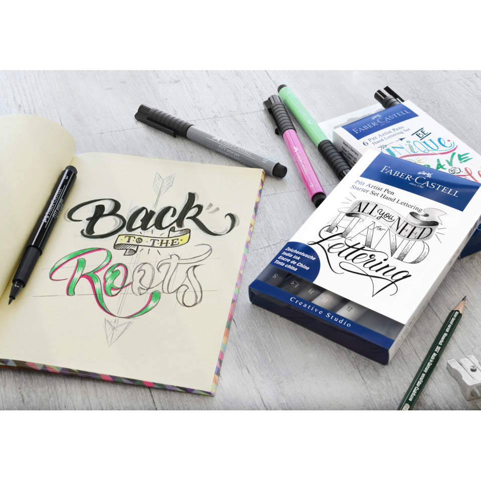 Tuschestift 4 Stück Lettering   Pitt Artist Pen FABER CASTELL 267115 FABER CASTELL 267115 Pitt Artist Pen