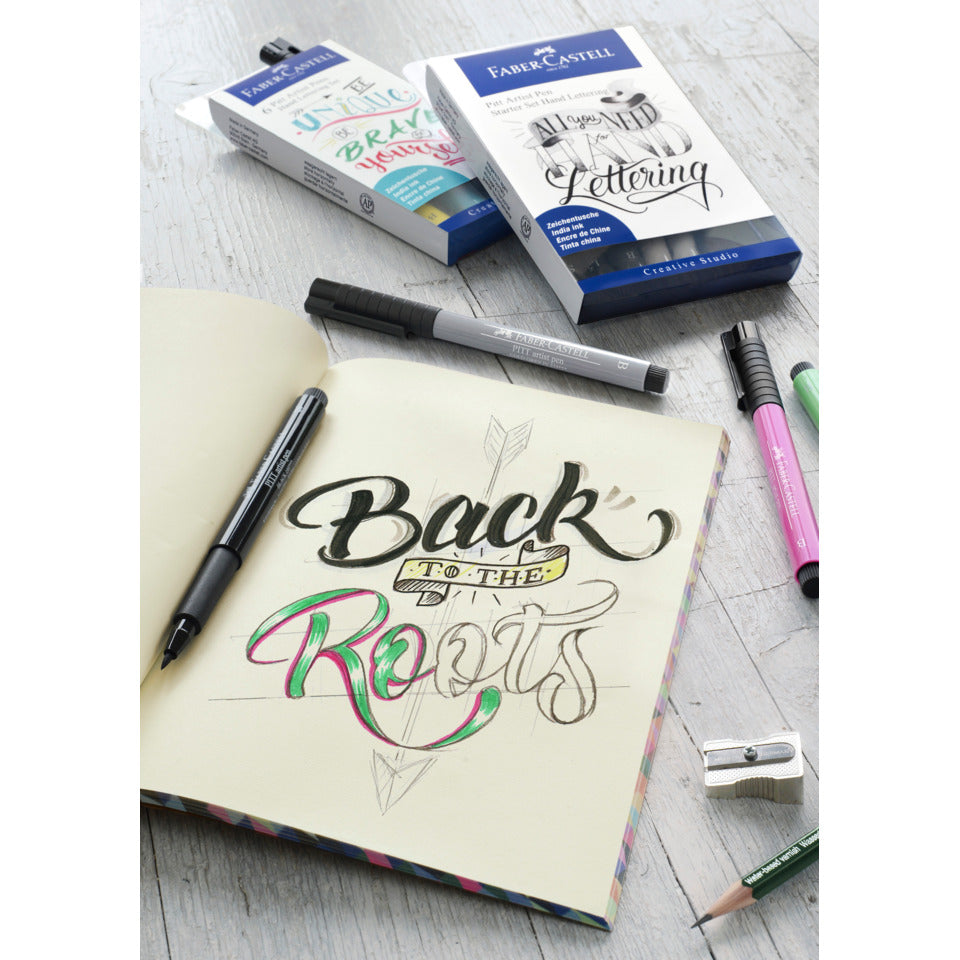 Tuschestift 4 Stück Lettering   Pitt Artist Pen FABER CASTELL 267115 FABER CASTELL 267115 Pitt Artist Pen