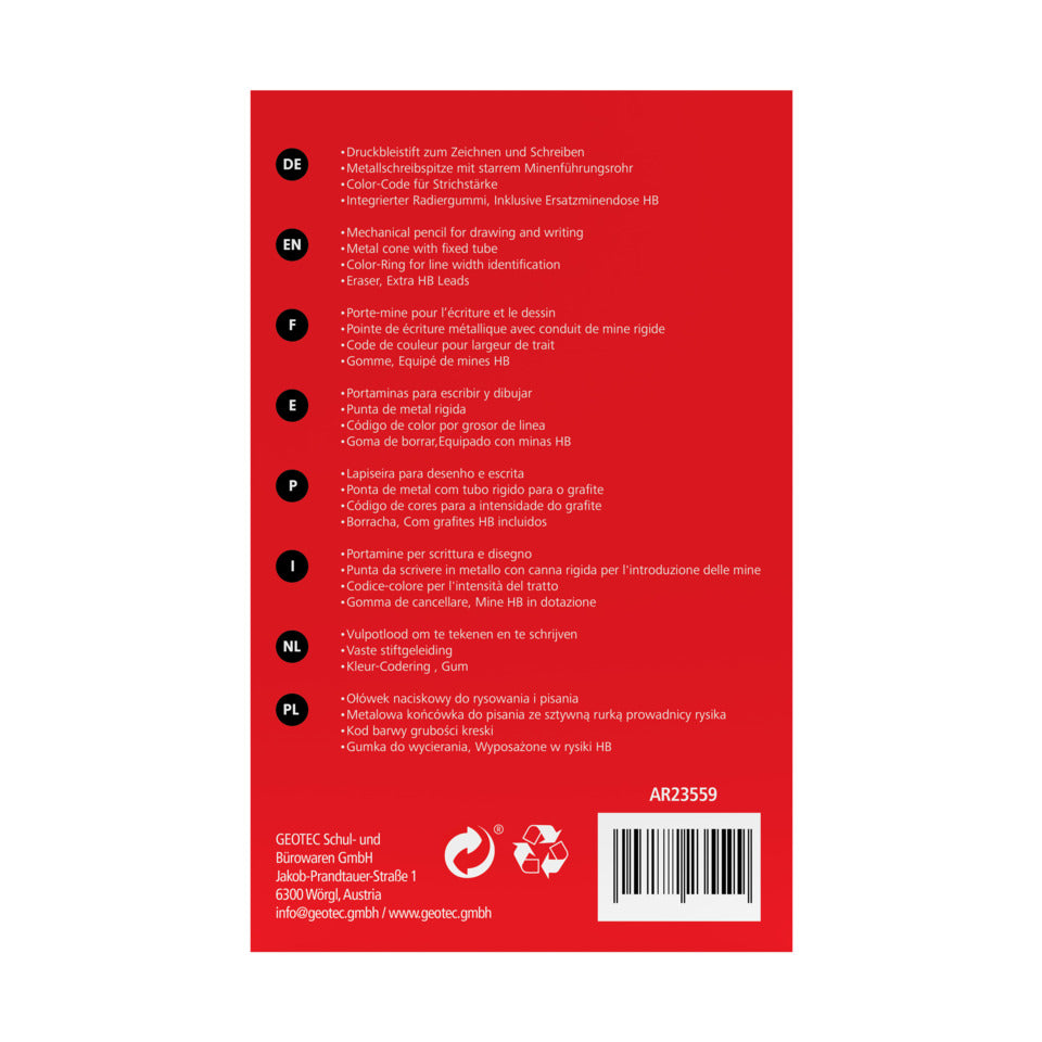 Feinminenstift FLP 3+3 Set, Stift, Minen 0.35/0.5/0.7 HB ARISTO AR23559 ARISTO AR23559 GeoCollege