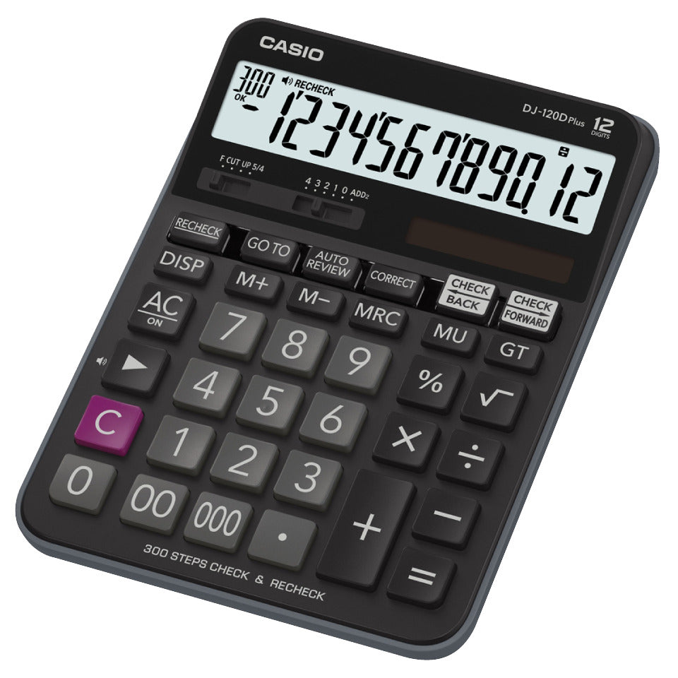 Tischrechner, Solar/Batterie, 12-stellig, schwarz CASIO DJ-120D Plus