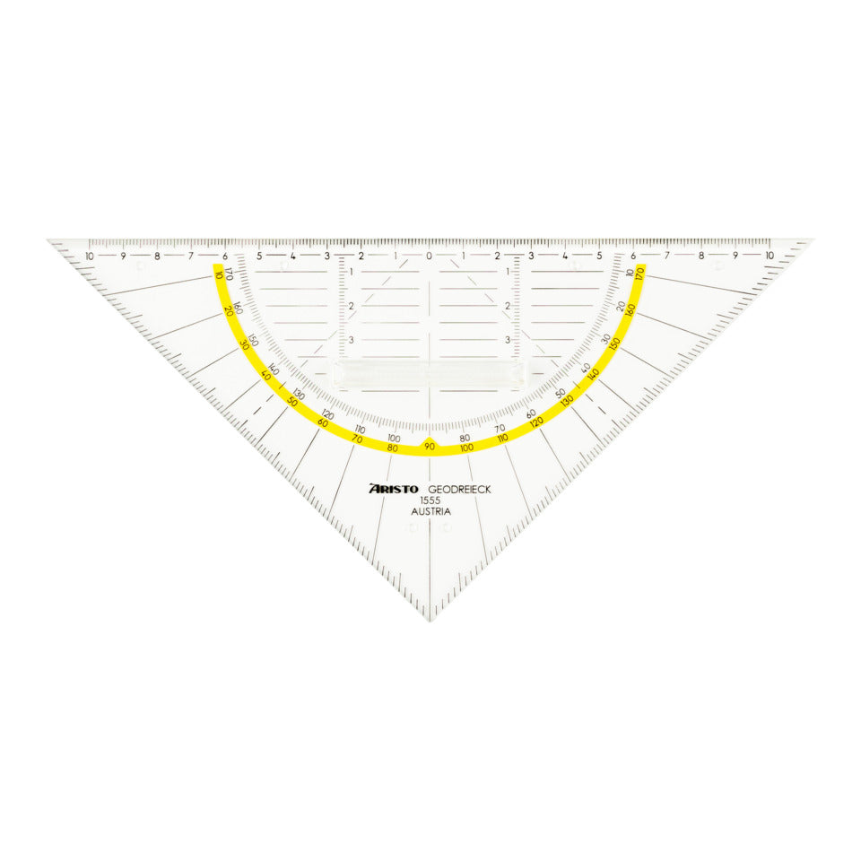 Geodreieck® 22.5 cm, mit Griff, Facette an Hypotenuse, Tuschenoppen ARISTO AR1555/2