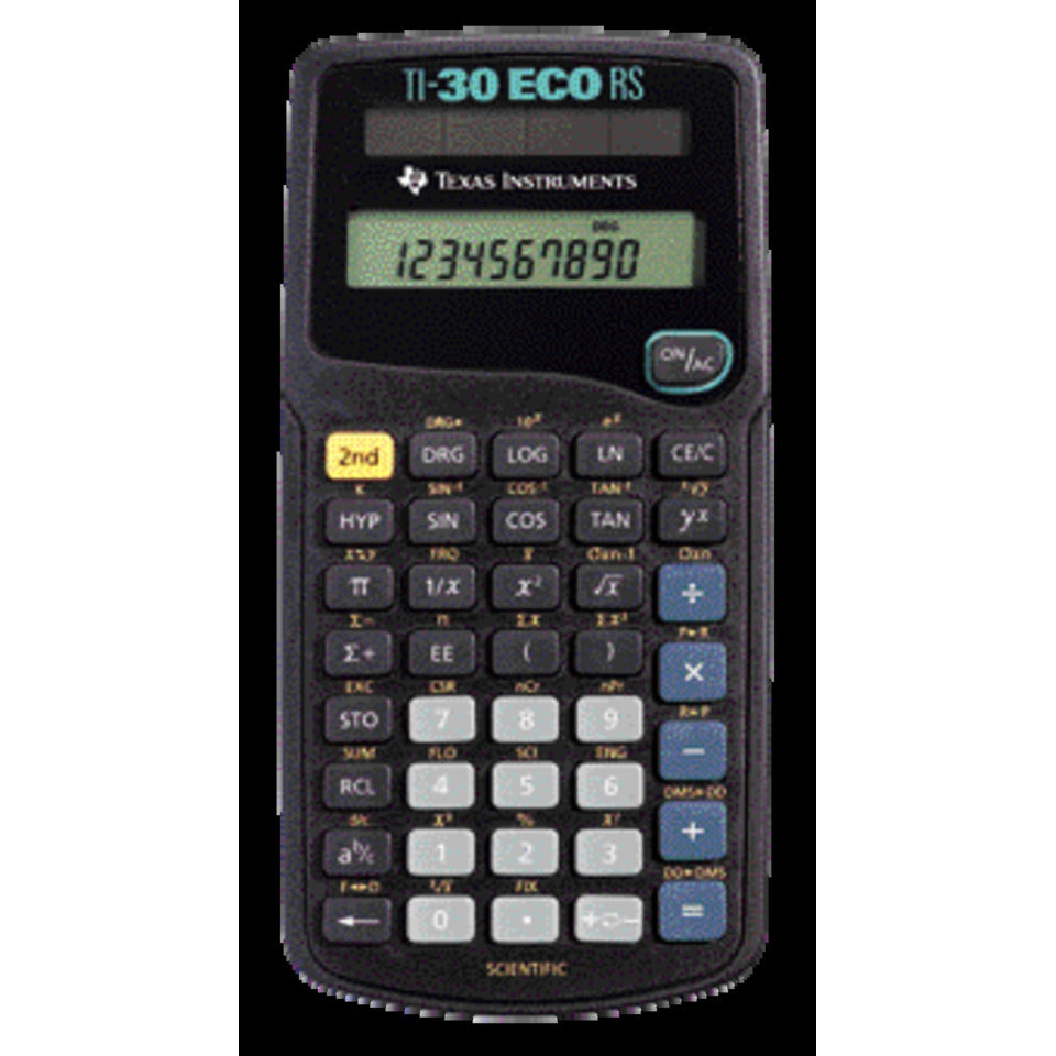 Schulrechner TI-30 ECO RS, 79x153x18mm TEXAS INSTRUMENTS TI-30ECO RS TEXAS 754727 79x153x18mm