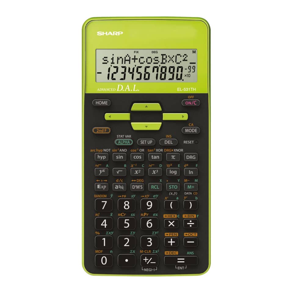 Schulrechner, 12-stellig, Solar, schwarz/grün SHARP SH-EL531THGR SHARP SH-EL531THGR Solar