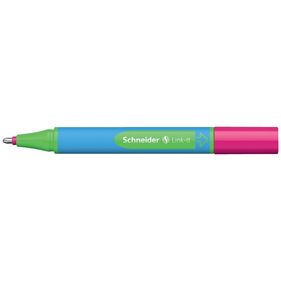 Kugelschreiber Slider Link-It, Kappenmodell, XB, pink, Schaftfarbe: cyan SCHNEIDER 50-154509 SCHNEIDER 154509
