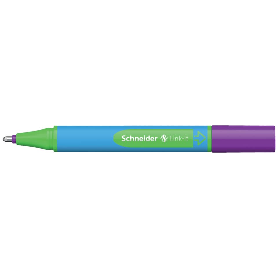 Kugelschreiber Slider Link-It, Kappenmodell, XB, violett, Schaftfarbe: cyan SCHNEIDER 50-154508 SCHNEIDER 154508