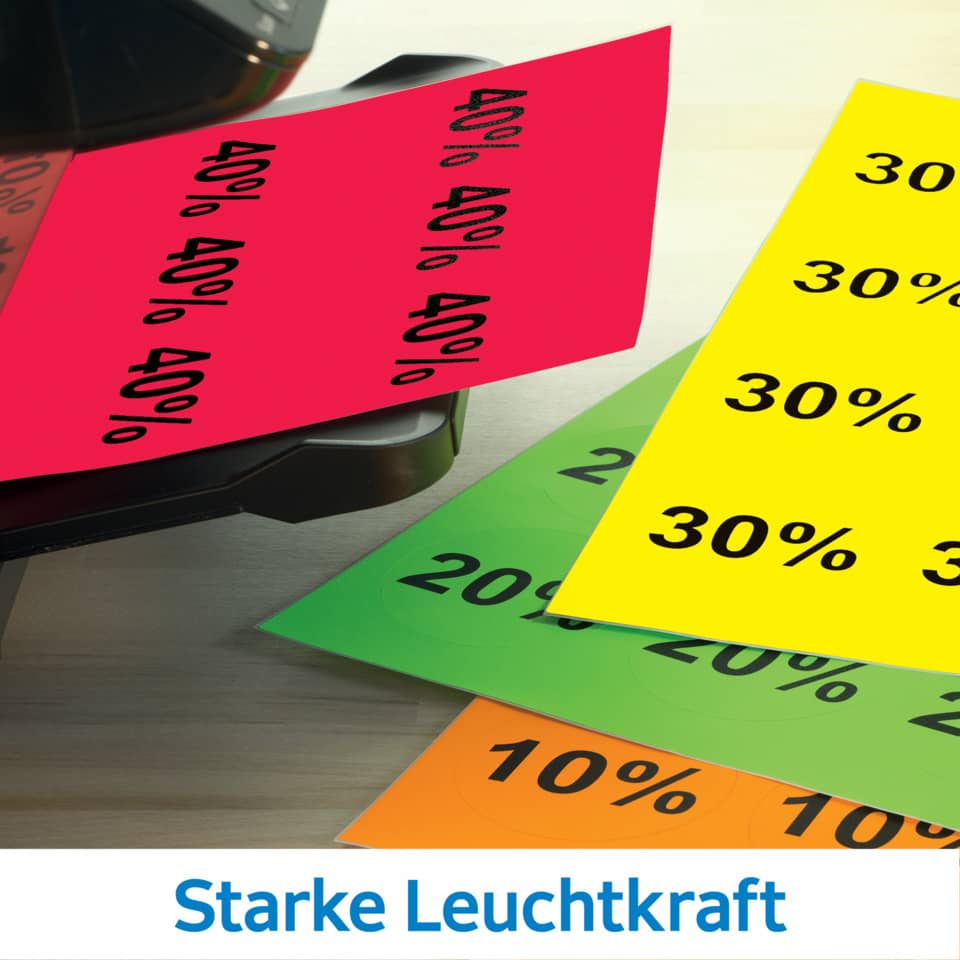 Neonetiketten permanent, 63,5x29,6mm, 540 Stück, leuchtrot HERMA 5045 HERMA 5045  540 Stück permanent haftend