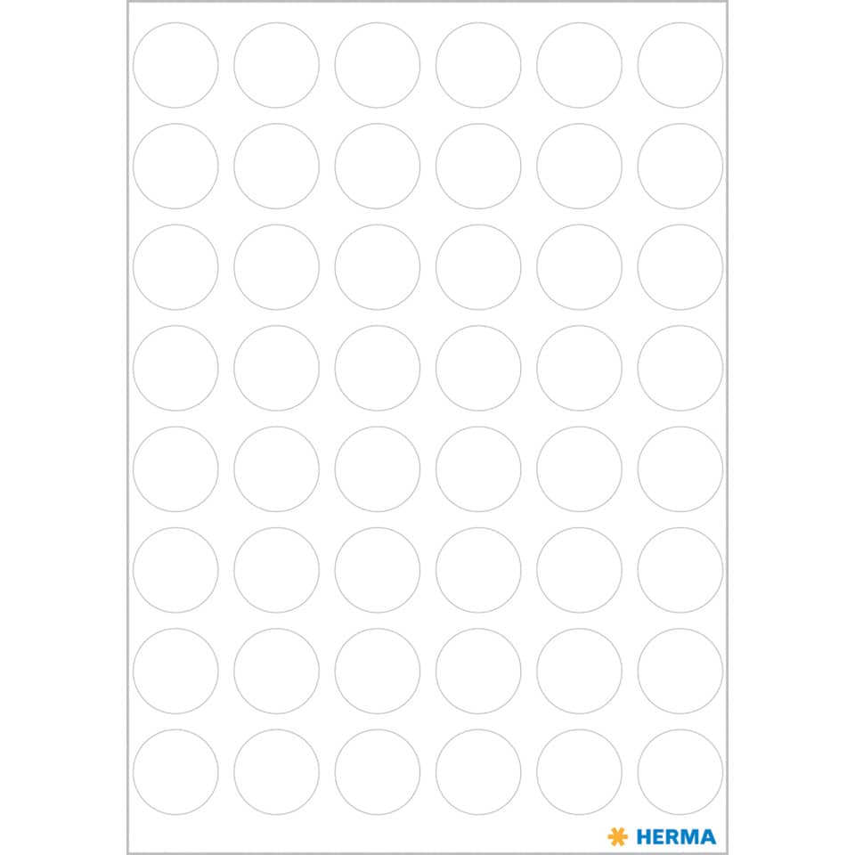 Etiketten permanent, Ø13mm, 240 Stück, weiß HERMA 1860 HERMA 1860  240 Stück permanent haftend
