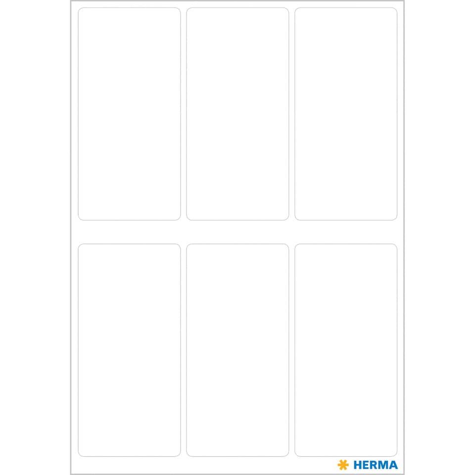 Etiketten permanent, 26x54mm, 42 Stück, weiß HERMA 3754 HERMA 3754 permanent haftend