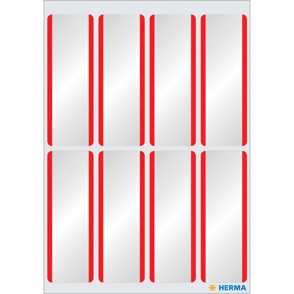 Namensetiketten ablösbar, 19x54mm, 16 Stück, rot/weiß HERMA 1902 HERMA 1902 Acetatseide