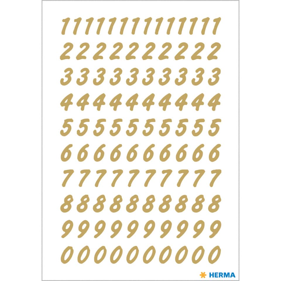 Zahlenetiketten 1-9, wetterfest, gold HERMA 4151