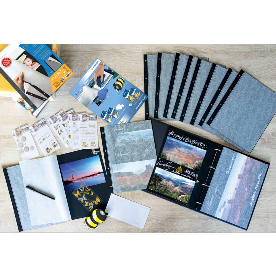 Fotokarton, 232x297mm, 20 Blatt, schwarz HERMA 7577
