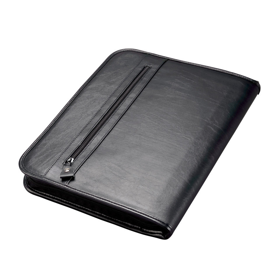 Ringbuchmappe LIMONE, 360 x 285 x 40 mm, FINEtouch-Lederimitat, schwarz ALASSIO 30043
