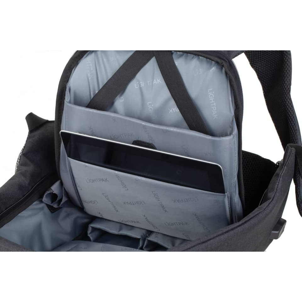 Rucksack SAFEPAK, 310 x 450 x 150 mm, 600D Polyester, anthrazit LIGHTPAK 46154 LIGHTPAK 46154 31x45x15cm