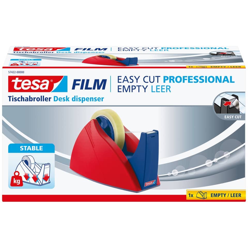 Tischabroller Easy Cut® Professional, 66mx25mm, rot/blau TESA 57422-00000-03 TESA 57422-00000-02 EasyCut Profess.