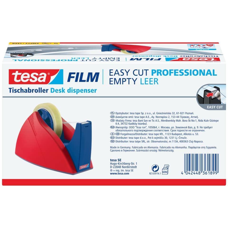 Tischabroller Easy Cut® Professional, 66mx25mm, rot/blau TESA 57422-00000-03 TESA 57422-00000-02 EasyCut Profess.
