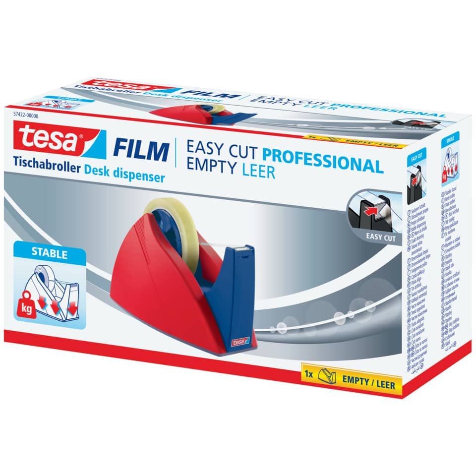 Tischabroller Easy Cut® Professional, 66mx25mm, rot/blau TESA 57422-00000-03 TESA 57422-00000-02 EasyCut Profess.