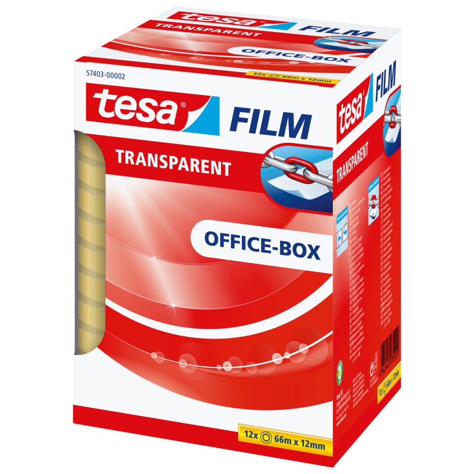 Klebefilm tesafilm® Office-Box, 66mx12mm, 12 Rollen, transparent TESA 57403-00002-01 TESA 57403-00002-01 Office Box