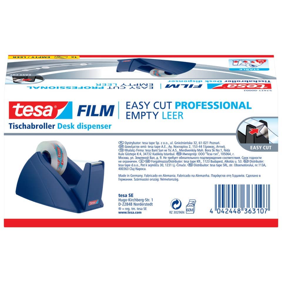 Tischabroller Easy Cut®, 33mx19mm, blau TESA 57421-00002-03 TESA  57421-00002-02 Easy Cut leer