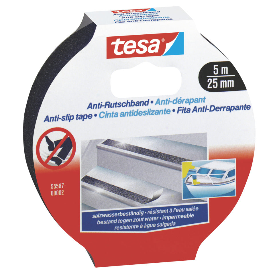 Antirutsch-Klebeband 5m x 25mm schwarz TESA 55587-00002-00 TESA 55587-00002-11 schwarz